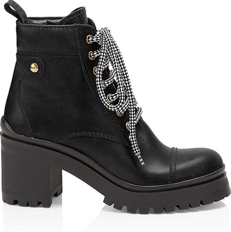 Miu Miu Nevermind Leather Combat Boots on SALE 